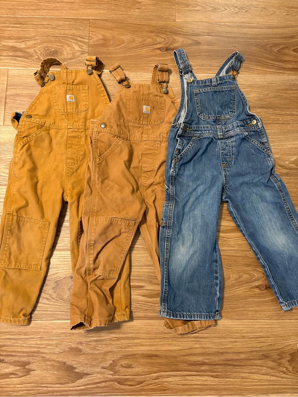 Carhartt and Wrangler Bundle of Kids Overalls
